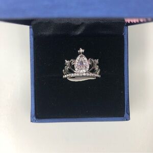 NWT Princess Crown Cubic Zirconia Zinc Alloy Ring